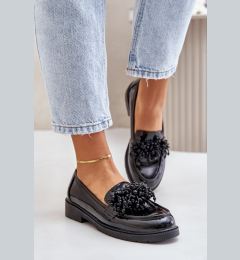 Снимка на Women's patent leather moccasins S.Barski black