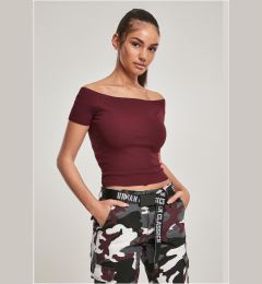 Снимка на Women's red T-shirt with ribbed pattern