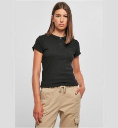 Снимка на Women's Rib Polo T-Shirt Black