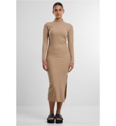 Снимка на Women's ribbed long turtleneck dress beige