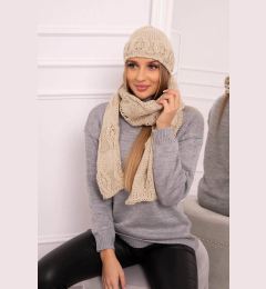 Снимка на Women's set with scarf Adrianna K417 dark beige