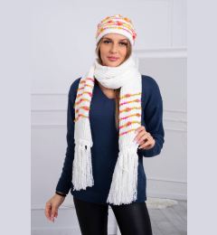 Снимка на Women's set with scarf Anika K304 ecru + orange