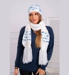Снимка на Women's set with scarf Anika K304 ecru+jeans
