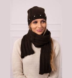 Снимка на Women's set with scarf Melania K389 brown