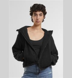 Снимка на Women's short jacket with hood Sherpa black