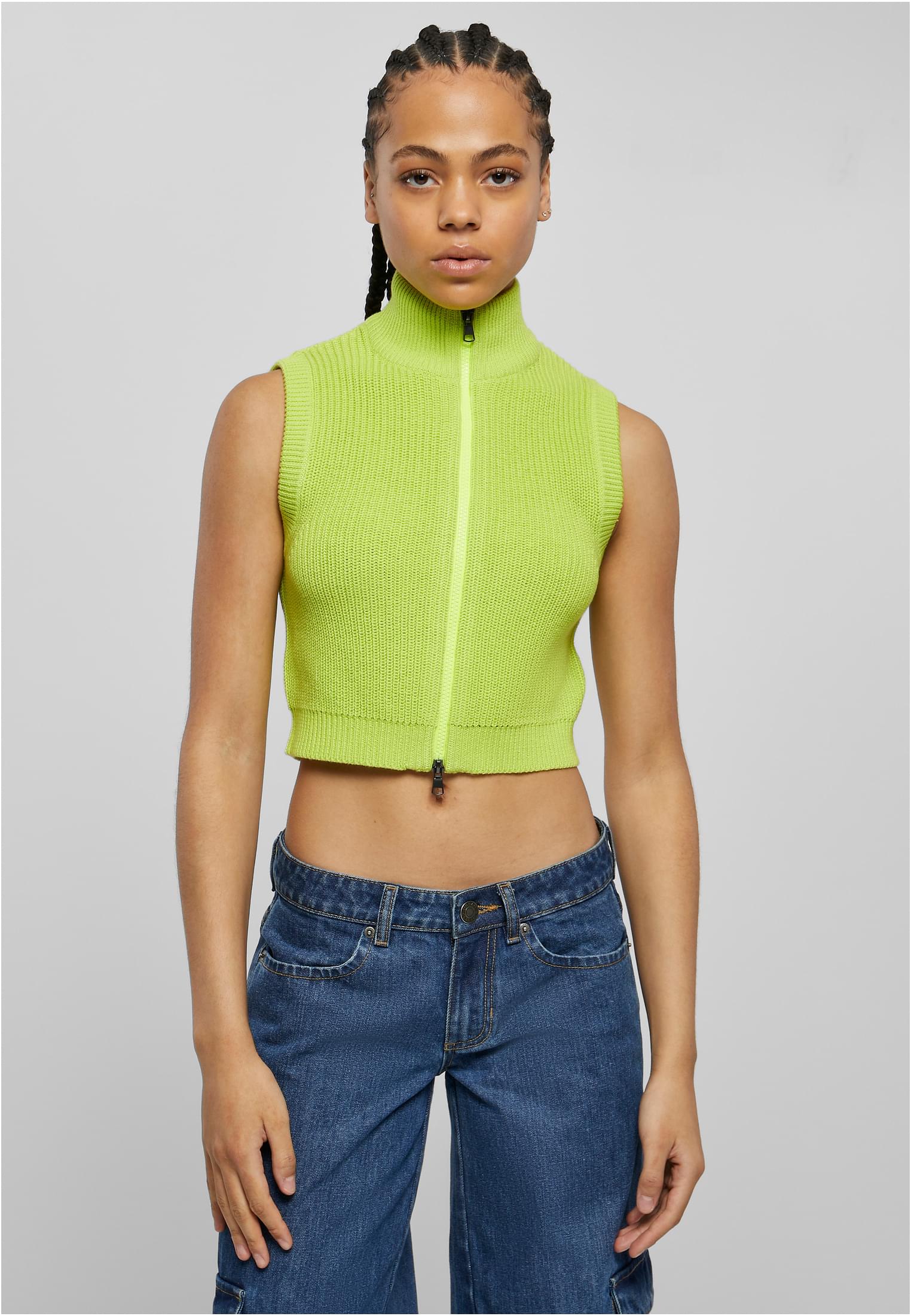 Снимка на Women's short knitted vest frozen yellow