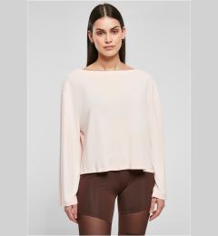 Снимка на Women's Short Modal Bateau Long Sleeve Neckline Pink