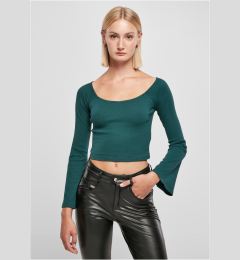 Снимка на Women's short-ribbed V-neck jasper with long sleeves
