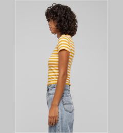 Снимка на Women's short t-shirt with stripes white/magicmango