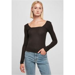 Снимка на Women's square neckline with long sleeves in black