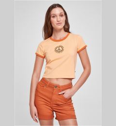Снимка на Women's Stretch Cropped Tee Jersey Paleo Orange/Vintageo Orange