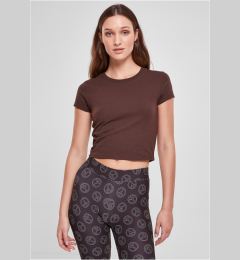 Снимка на Women's stretch jersey Cropped Tee brown
