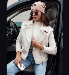 Снимка на Women's suede vest with fur WOOLZIP white Dstreet
