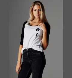 Снимка на Women's T-shirt Banksy ́s Graffiti Balloons - white/black