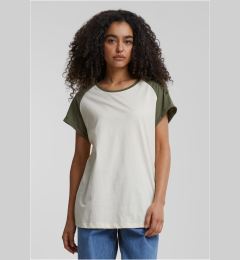 Снимка на Women's T-shirt Contrast Raglan cream/olive