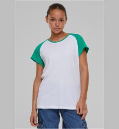 Снимка на Women's T-shirt Contrast Raglan - white/green