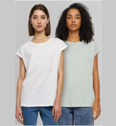 Снимка на Women's T-Shirt Extended Shoulder Tee - 2pcs - Mint+White