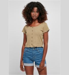 Снимка на Women's T-shirt in khaki color with button fastening