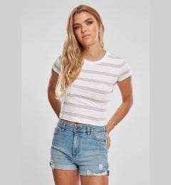 Снимка на Women's T-shirt Stripe Cropped T-shirt white/girls' pink
