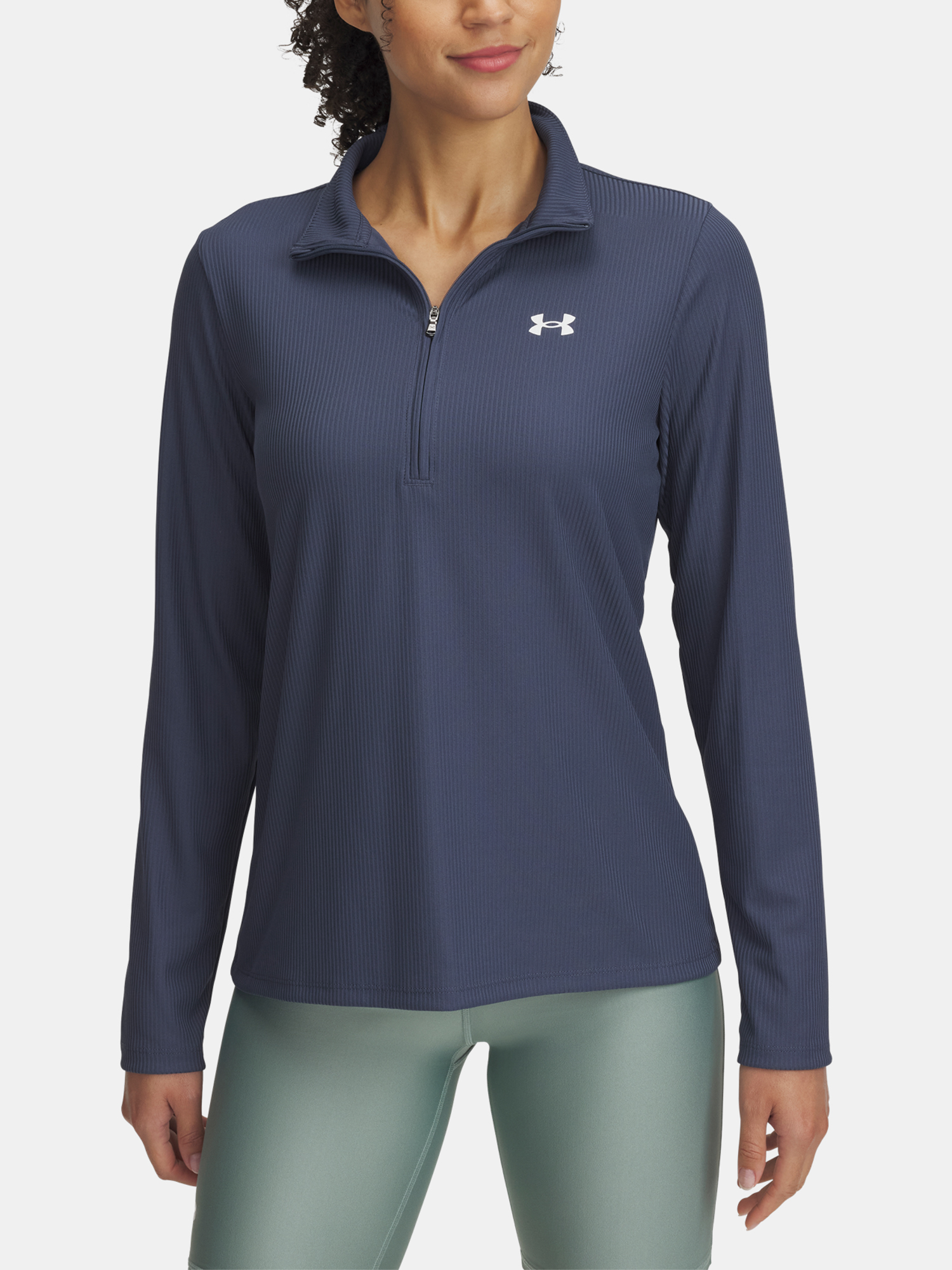 Снимка на Women's T-shirt Under Armour Tech Rib 1/2 Zip - Women's
