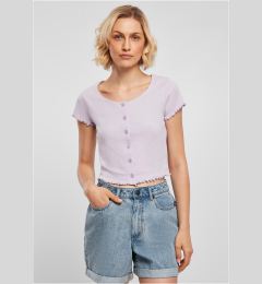 Снимка на Women's T-shirt with button fastening in lilac