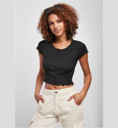 Снимка на Women's T-shirt with buttons, black