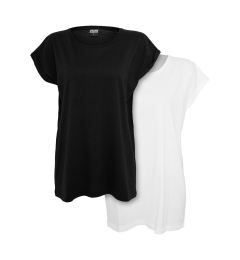 Снимка на Women's T-shirt with extended shoulder 2-pack black/white