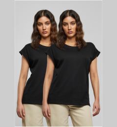 Снимка на Women's T-shirt with extended shoulder 2 pcs black+black