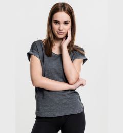 Снимка на Women's T-shirt with long back in the shape of a spray with dye dark grey