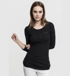 Снимка на Women's T-shirt with long ribs and pockets black