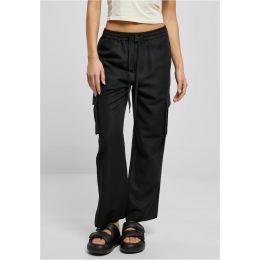 Снимка на Women's Trousers Vicose Straight Leg Cargo - Black