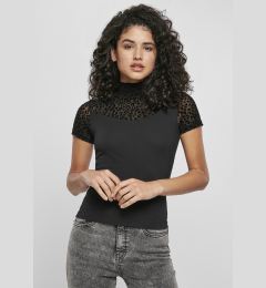 Снимка на Women's turtleneck T-shirt Flock with lace black