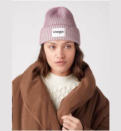 Снимка на Women's White and Purple Ribbed Winter Hat Wrangler - Women