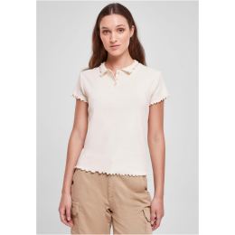 Снимка на Women's White Sand Rib Polo T-Shirt