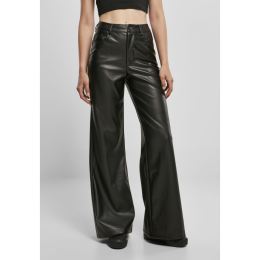 Снимка на Women's wide trousers made of black artificial leather