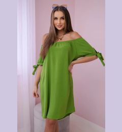 Снимка на Włoski Dress tied on the sleeves mint olive