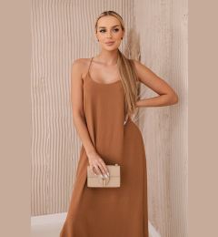 Снимка на Włoski Long dress with straps Camel