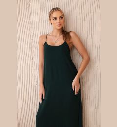 Снимка на Włoski Long dress with straps dark green