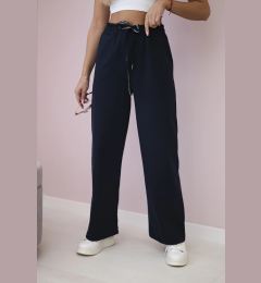 Снимка на Włoski Punto pants with wide legs navy blue