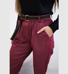 Снимка на Włoski Viscose trousers with a fine pattern burgundy