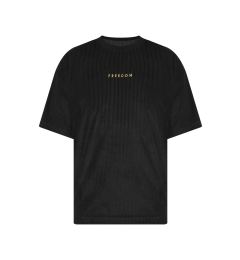 Снимка на XHAN Black Freedom Embroidered Ribbed Oversize T-shirt