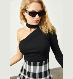 Снимка на XHAN Women's Black Halterneck Camisole Blouse