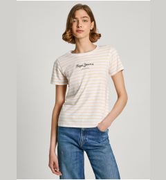 Снимка на Yellow and White Women's Striped Pepe Jeans T-Shirt - Women