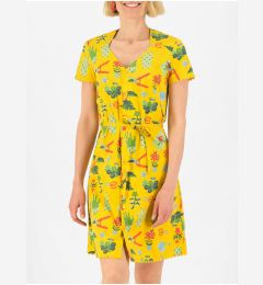 Снимка на Yellow Ladies Patterned Button-Down Dress Blutsgeschwister Fairy in The - Ladies