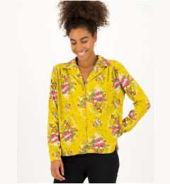 Снимка на Yellow women's patterned shirt Blutsgeschwister Oh My Deer - Women