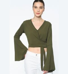 Снимка на Z6226 DEWBERRY WOMEN'S BLOUSE-STRAIGHT KHAKI