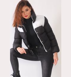 Снимка на Z6649 DEWBERRY LADIES COAT-BLACK-WHITE