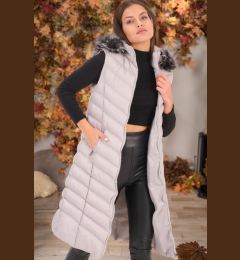 Снимка на Z6684 DEWBERRY LADIES' VEST-PLAIN LIGHT GREY