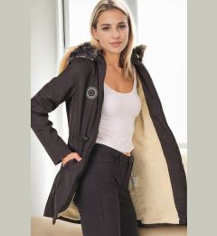 Снимка на Z6689 DEWBERRY LADIES COAT WITH LAMB-BLACK-1