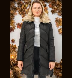 Снимка на Z6767 DEWBERRY WOMEN'S COAT-PLAIN BLACK